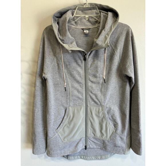 Eddie Bauer Full Zip Hooded Jacket Womens Size Medium Grey Gorpcore - Picture 1 of 4